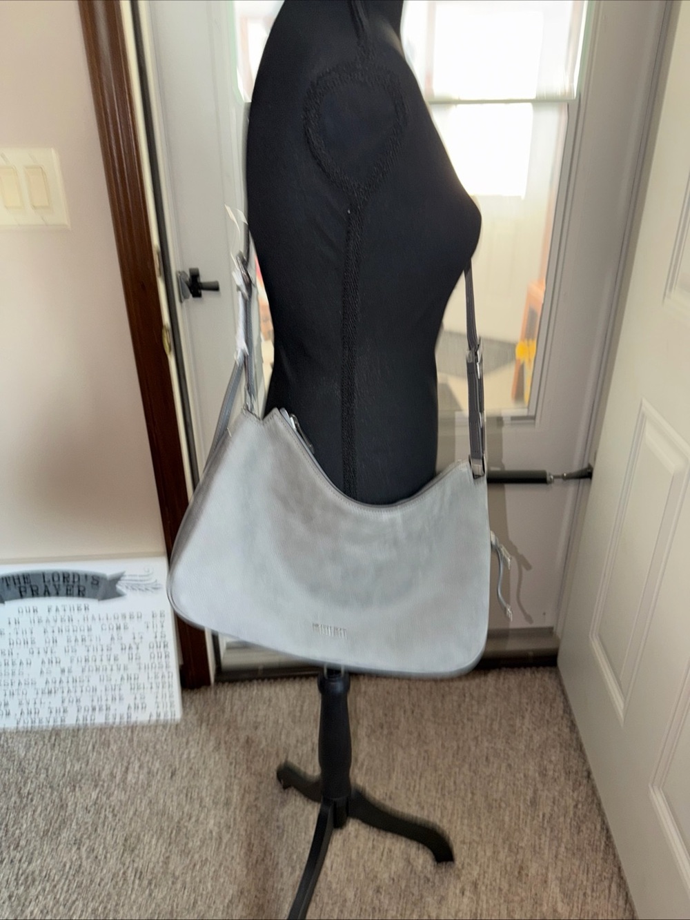 MICHAEL Michael Kors Gray Suede Shoulder Bag